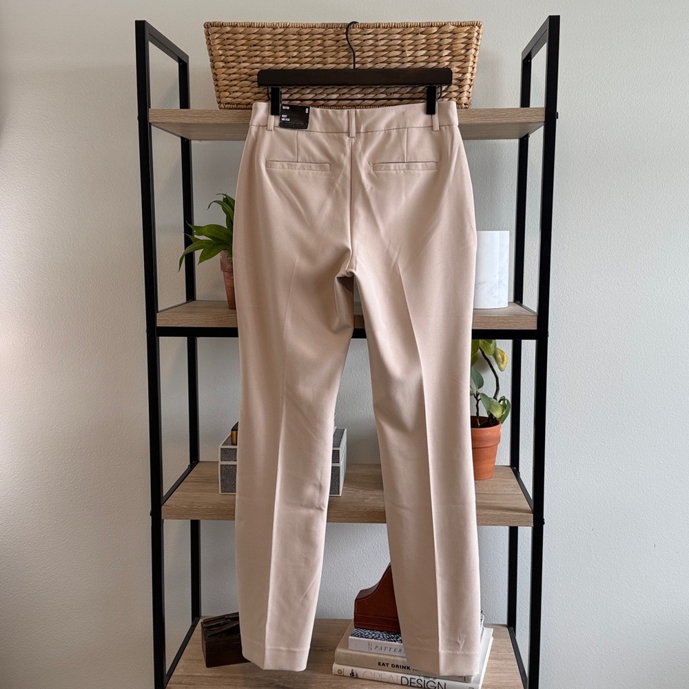 NWT Express Editor Mid-Rise Boot Cut Beige Woven Career Dress Pant Trouser, 8 - Picture 5 of 10